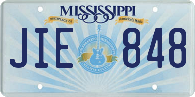 MS license plate JIE848