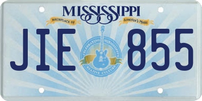 MS license plate JIE855