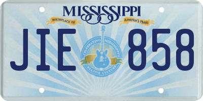 MS license plate JIE858