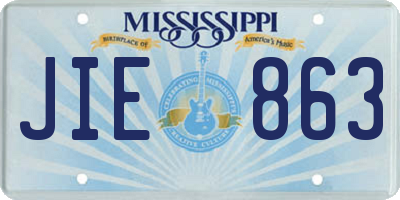MS license plate JIE863