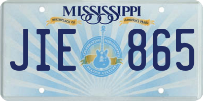 MS license plate JIE865