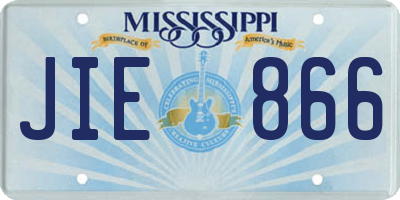 MS license plate JIE866