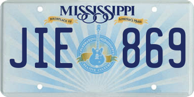 MS license plate JIE869