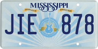 MS license plate JIE878