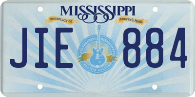 MS license plate JIE884