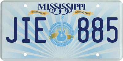MS license plate JIE885