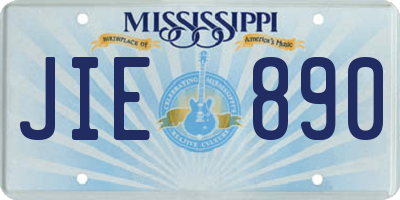 MS license plate JIE890