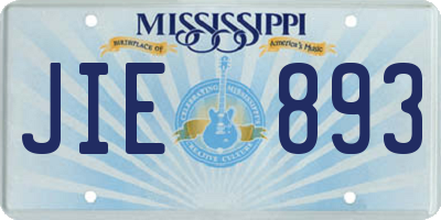 MS license plate JIE893