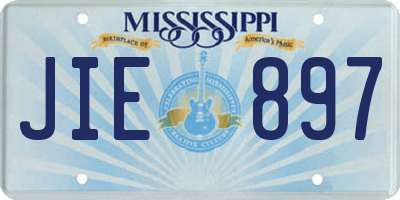 MS license plate JIE897