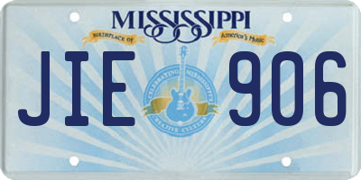 MS license plate JIE906