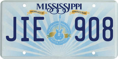 MS license plate JIE908
