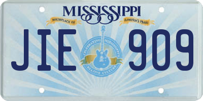 MS license plate JIE909