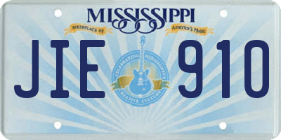 MS license plate JIE910