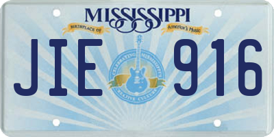 MS license plate JIE916