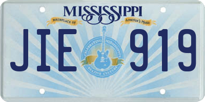 MS license plate JIE919