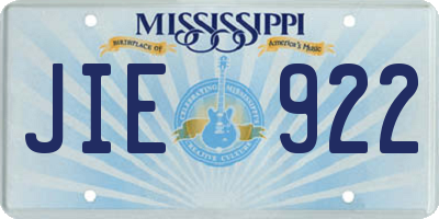 MS license plate JIE922