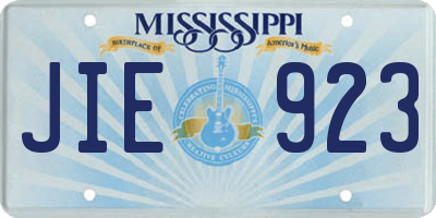 MS license plate JIE923
