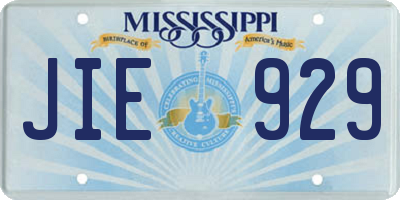 MS license plate JIE929