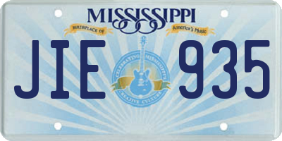 MS license plate JIE935