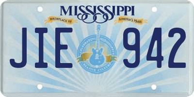 MS license plate JIE942