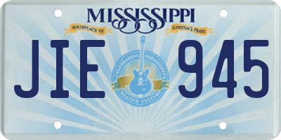 MS license plate JIE945