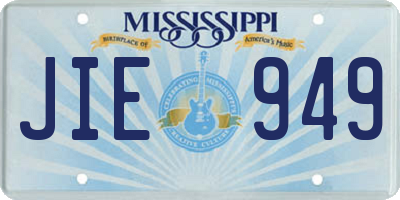 MS license plate JIE949