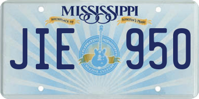 MS license plate JIE950