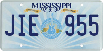 MS license plate JIE955