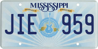 MS license plate JIE959
