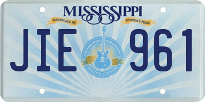 MS license plate JIE961
