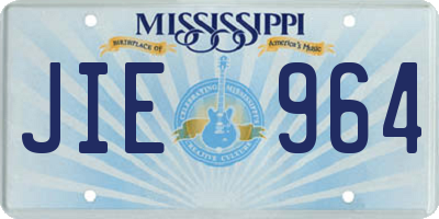 MS license plate JIE964