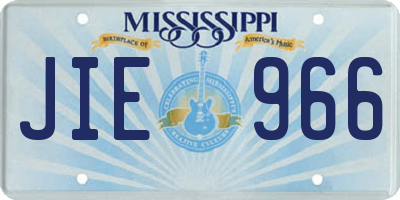 MS license plate JIE966