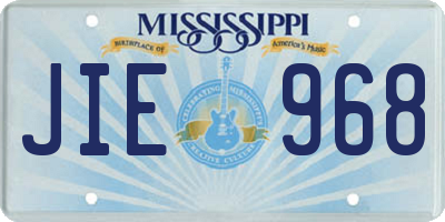 MS license plate JIE968