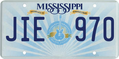 MS license plate JIE970