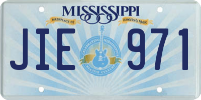 MS license plate JIE971