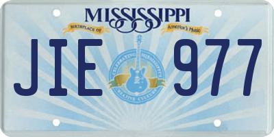 MS license plate JIE977