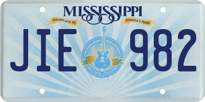 MS license plate JIE982