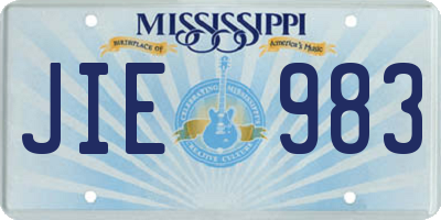 MS license plate JIE983