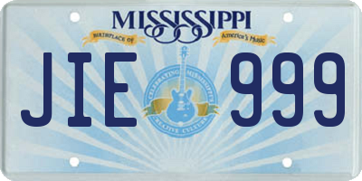 MS license plate JIE999