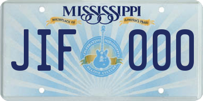 MS license plate JIF000