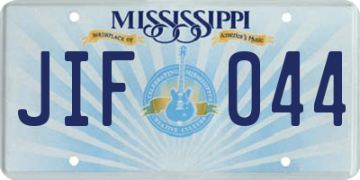 MS license plate JIF044