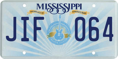 MS license plate JIF064