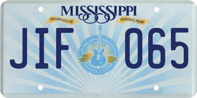 MS license plate JIF065