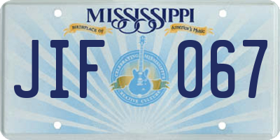MS license plate JIF067