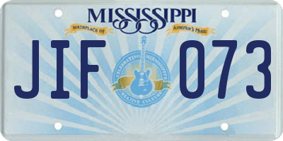 MS license plate JIF073