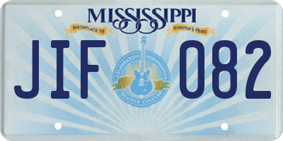 MS license plate JIF082