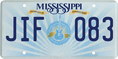 MS license plate JIF083