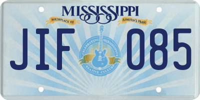 MS license plate JIF085