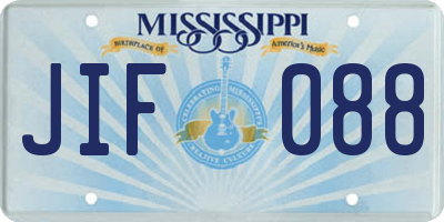 MS license plate JIF088