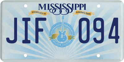 MS license plate JIF094